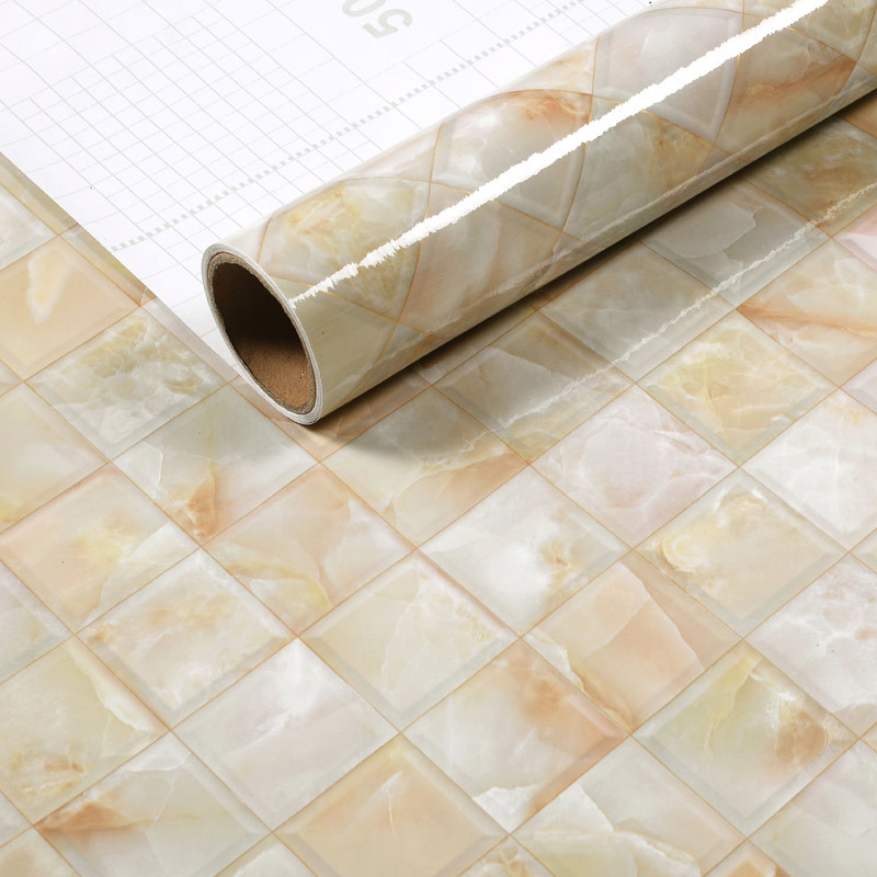 加厚大理石贴纸厨房防油防水防潮自粘耐高温橱柜卫生间墙面贴纸|ru