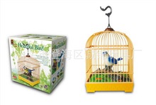 方笼声控鸟 新奇特仿真感应电动鸟 地摊玩具批发