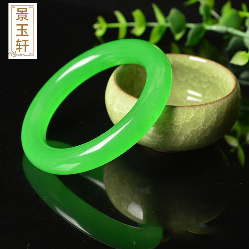 天然玉石手镯玉满绿翠玉绿石英岩玉正品女款玉镯翡翠批发玉器