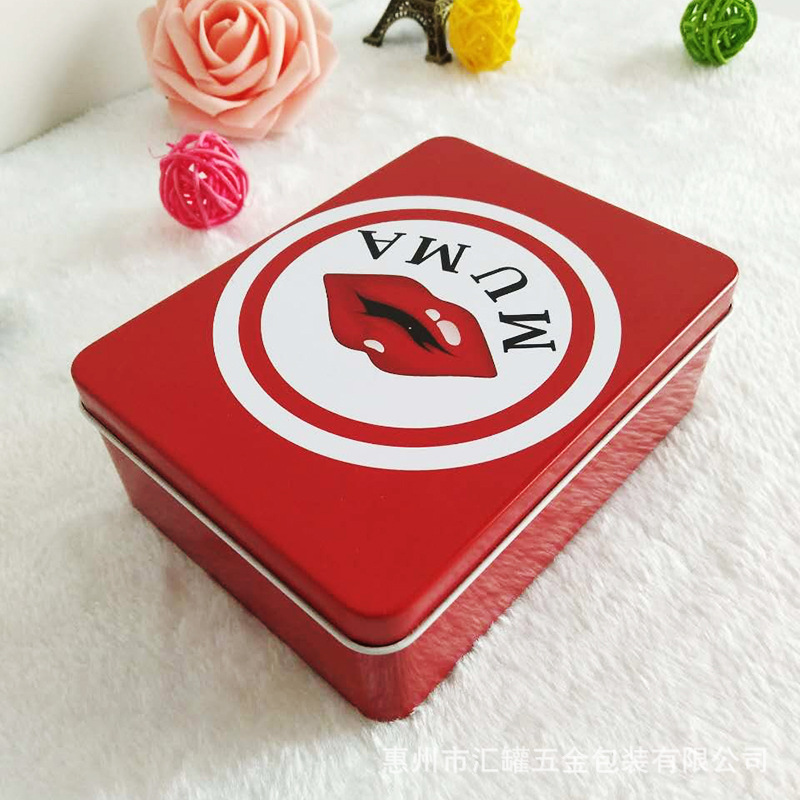 厂家定制创意嘴唇方盒储物铁盒收纳铁罐小首饰盒