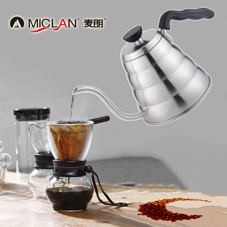 1.2L hand-washed stainless steel coffee pot 304 stainless steel hand-washed pot Drip coffee dedicated Drip kettle 1.2L hand-washed stainless steel coffee pot 304 stainless steel hand-washed pot Drip coffee dedicated Drip kettle