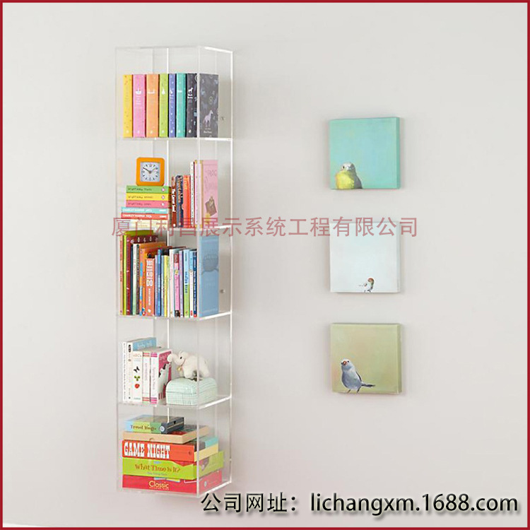 定制亚克力墙柜 客厅背景墙装饰柜 相册墙 家居书架 书房墙上书柜