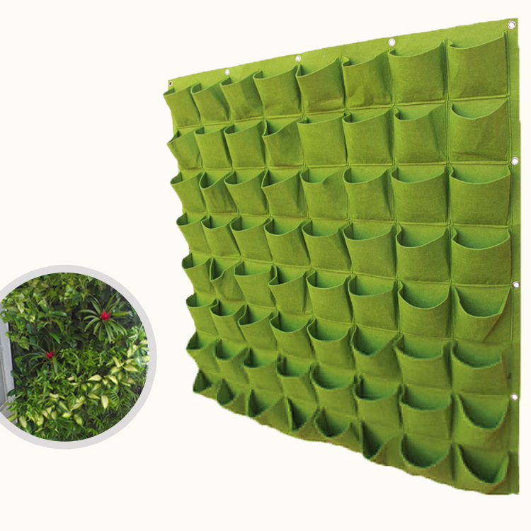 批发无纺布毛毡植物袋垂直壁挂式花盆环保美物袋立体绿化墙