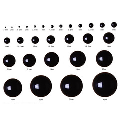 Threaded full black bean eye doll fake eyeball animal doll toy plastic eye accessories diy eyeball wholesale