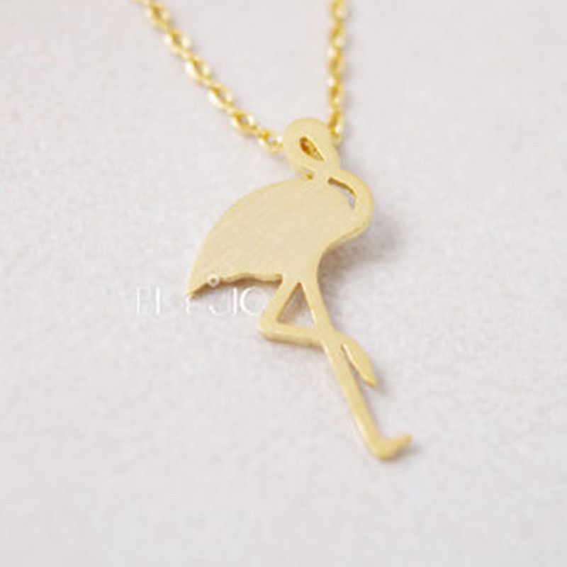 Cute Animal Necklace Ostrich Red-crowned Crane Pendant Necklace Short Fine Clavicle Chain Wholesale display picture 13