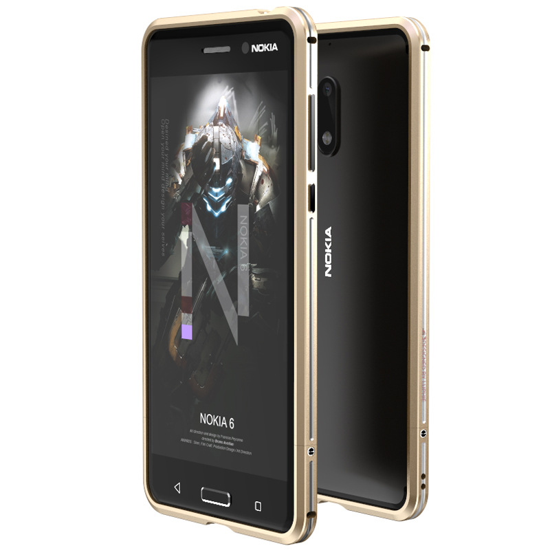 Luphie Bicolor Blade Sword Slim Light Aluminum Bumper Metal Shell Case for Nokia 6