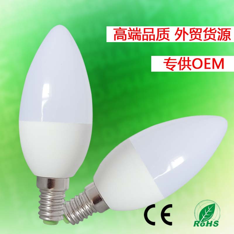 The new plastic aluminum led Candle bulb E14 3W 5W 7W Bubble tip c37 Pull the tail led Candle lamp