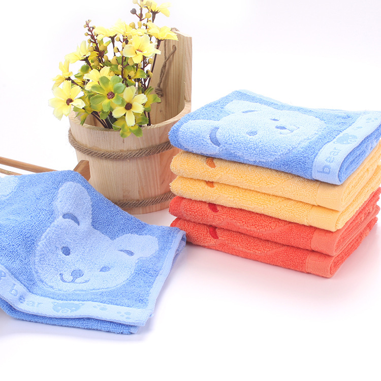 儿童毛巾 厂家批发纯棉毛巾 提花竹纤维小熊童巾洗脸吸水小毛巾