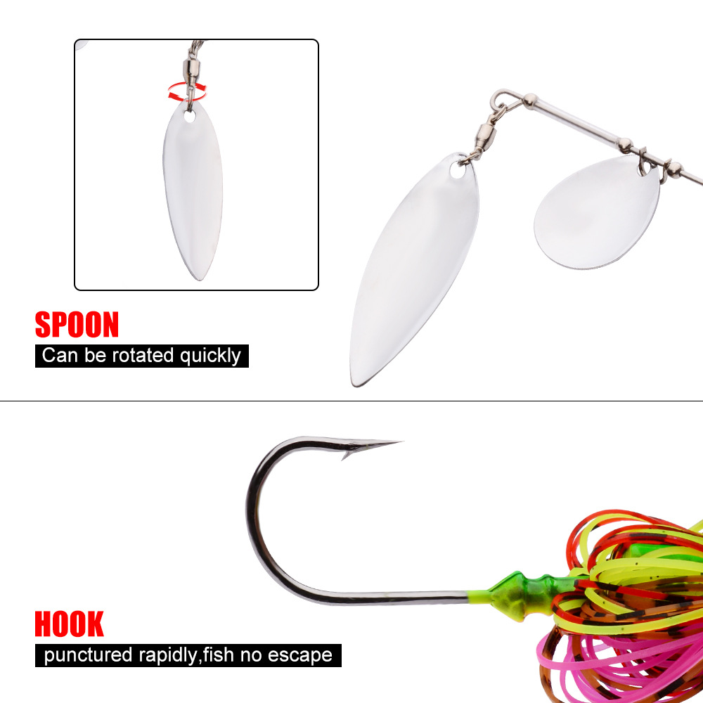 Metal Spinner Baits Spinner Jig Fresh Water Bass Trout Pike Swimbait Tackle Gear