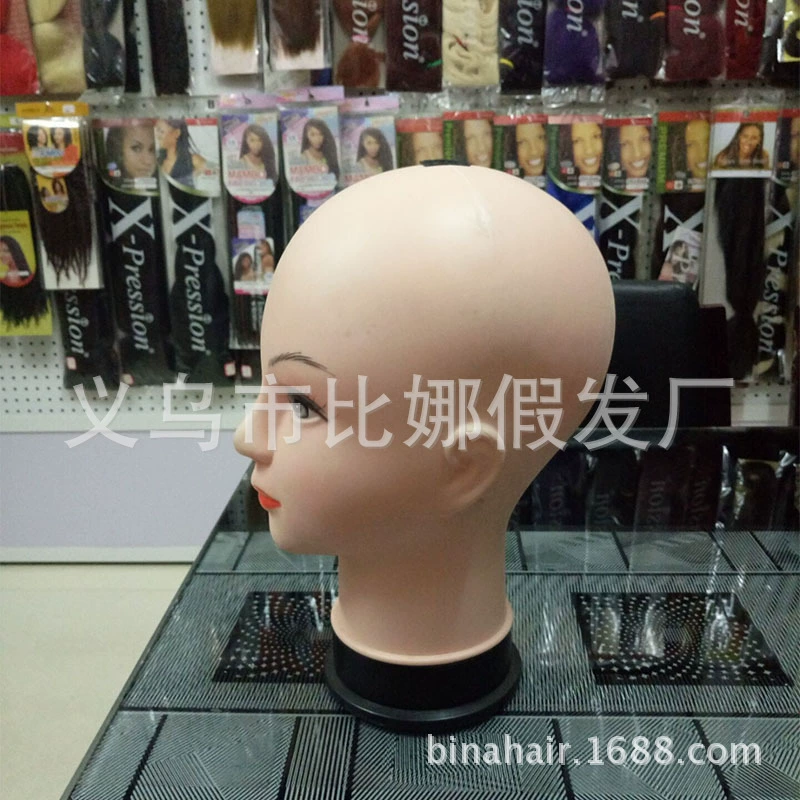 Mannequin head, shower cap, scarf, wig, stand PVC