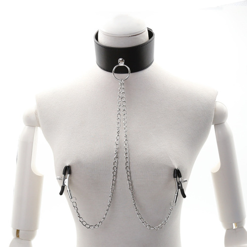 SM adult sex products, alternative toys, nipple clamps, leather neck braces with chains, foreign trade sex toys wholesale