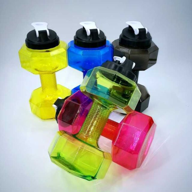 Amazon mô hình chai nước nổ quả tạ sáng tạo mới chai thể thao nhựa cốc phòng tập thể dục ngoài trời tùy chỉnh LOGO Nồi thể thao
