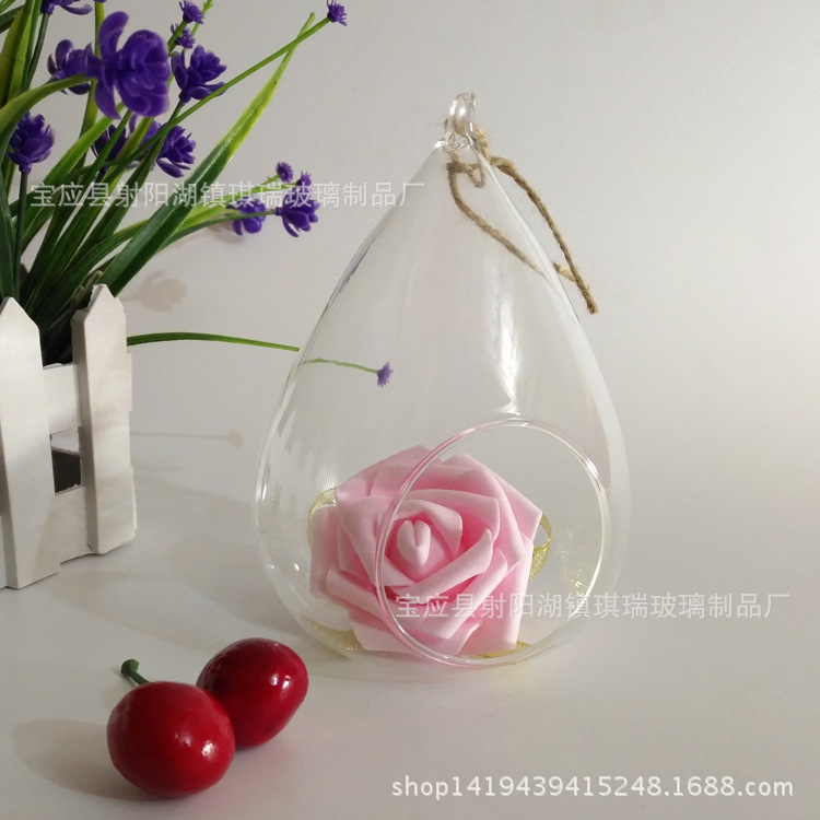 Drop -shaped glass candlestick micro -landscape ecological bottle…
