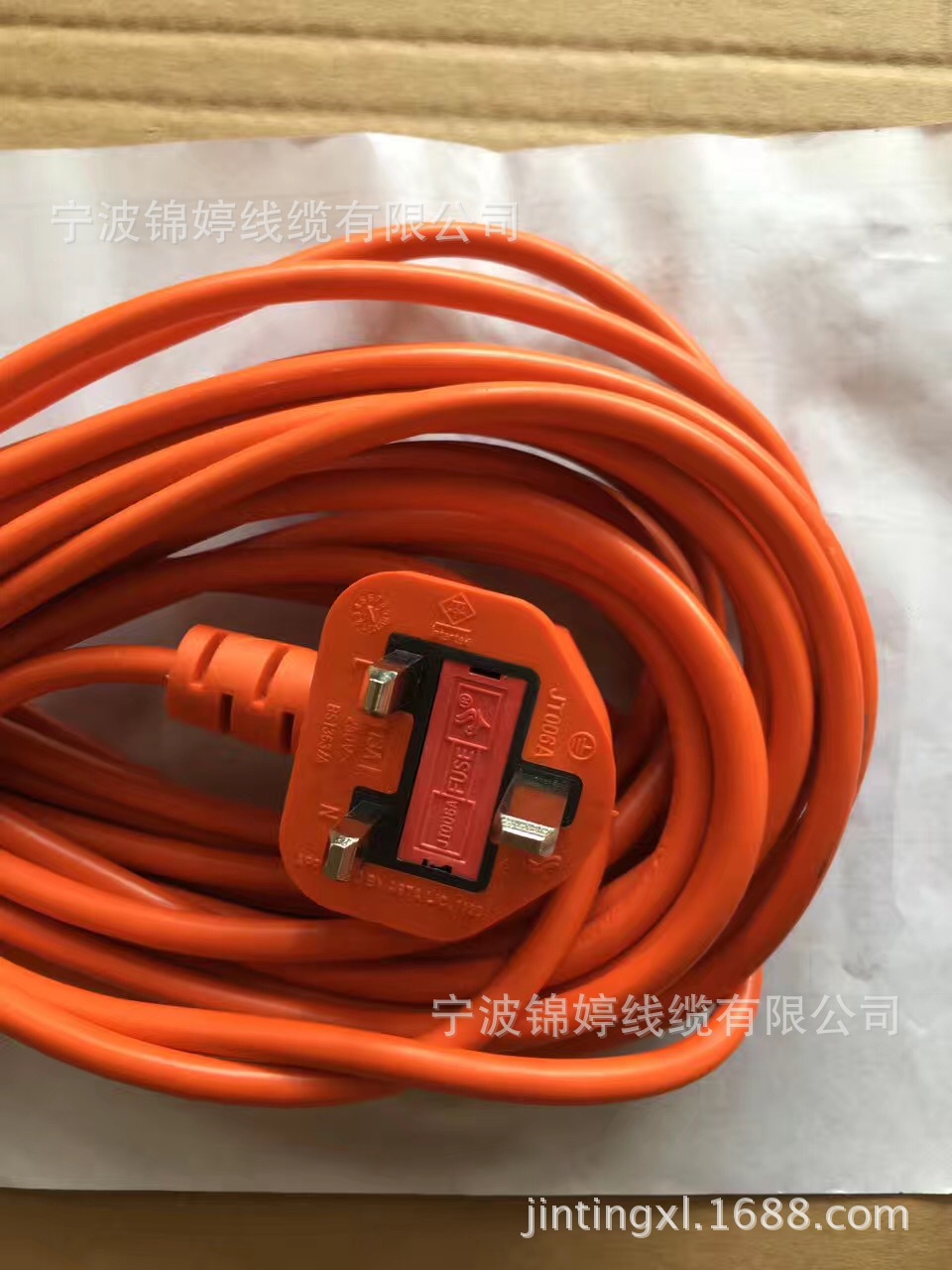 浙江锦婷线缆生产BSI英式系列1363/A插头沙特新加坡13A英规电源线