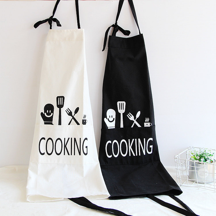 日式围裙棉布画衣厨房工作服店服面包房烘培涤棉围裙厂家