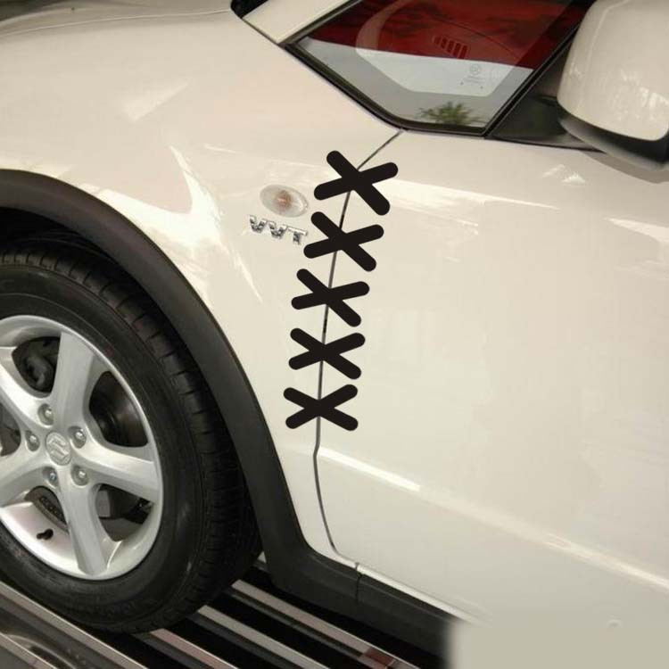 汽车拉花图片汽车反光贴图案叉叉补丁个性搞笑创意车身贴纸挡划痕