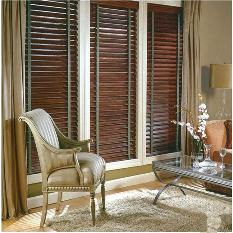 Yuhong Lazhu Wood Venetian Curtain Office Tea Room New Chinese Style Simple Shading Solid Wood Venetian Curtain Roller Shutter