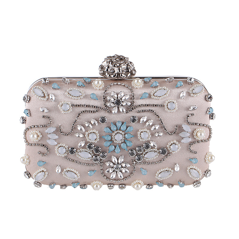 New Evening Bag Pearl-studded Clutch Bag Banquet Dress Bag display picture 3