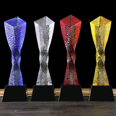 Crystal trophy customized Lettering Multiple colour high-grade Five-pointed star Twist crystal trophy new pattern Manufactor wholesale