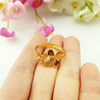 Brass ring, fashionable accessory, four-leaf clover