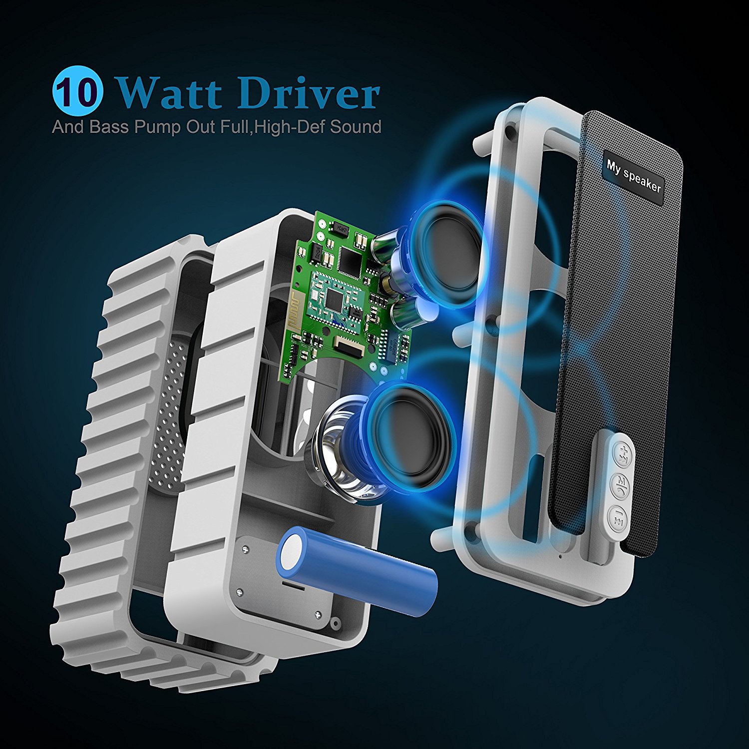 15米防摔音响 ip67防水蓝牙音箱 防尘音响 带收音机户外防震音箱