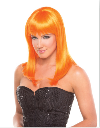 Estilo europeo y americano de estilo medio pelucas de cabello recto fiesta cubierta de cabeza estrella