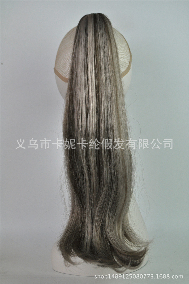 Peluca de cola de caballo para mujer de moda, peluca europea y americana, cola de caballo