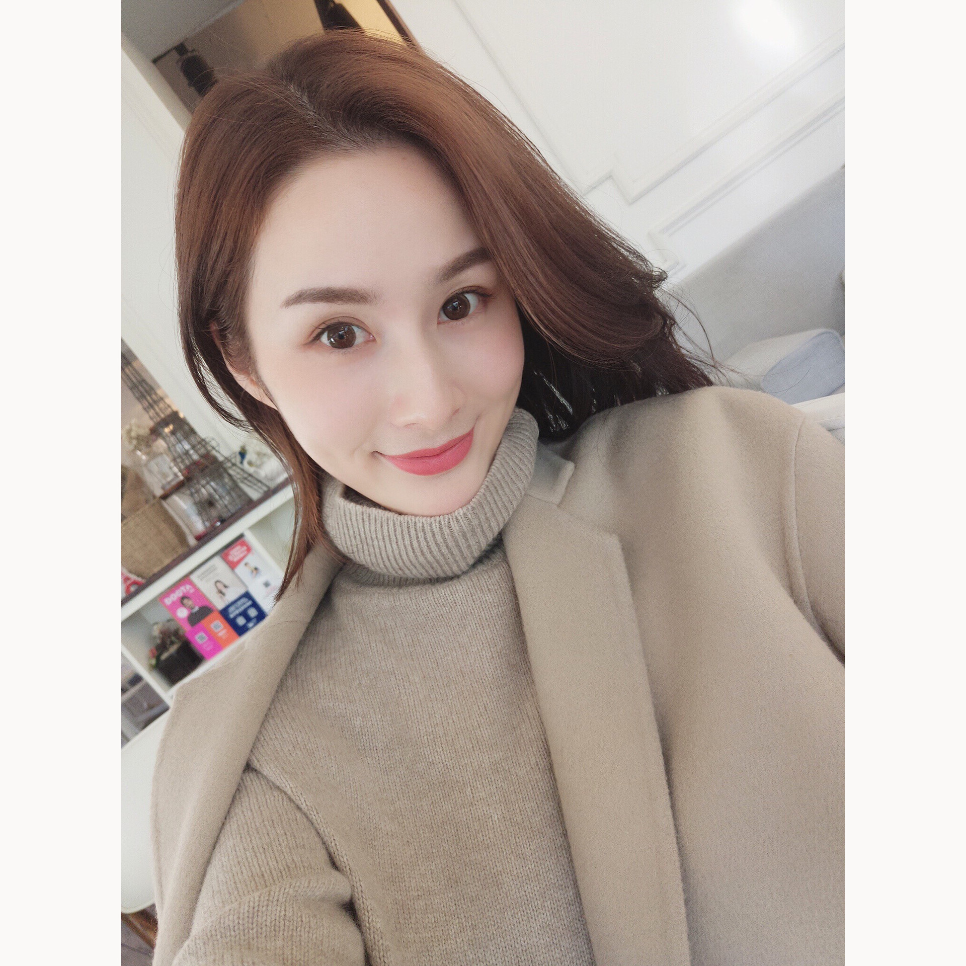 18 mùa thu và mùa đông phiên bản mới của Hàn Quốc của hồ sơ màu sắc nặng của bột yến mạch trà lỏng làm thủ công áo khoác hai mặt mẫu áo dạ đẹp 2021