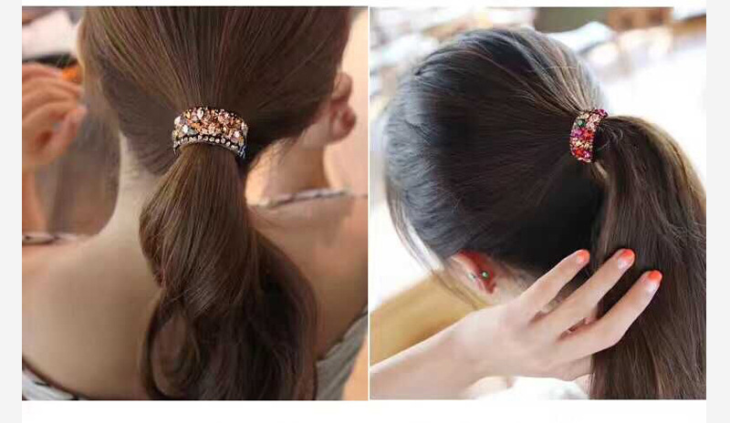 Moda Ronda Arílico Embutido Diamantes De Imitación Hebilla De Pelo 1 Pieza display picture 1