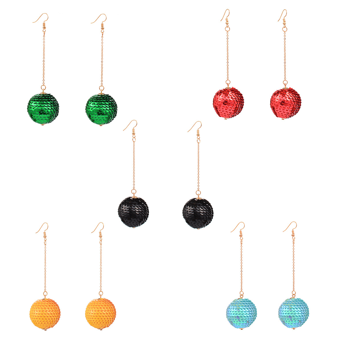 Fashion Simple Earrings Geometric Sequin Ball Pendant Earrings display picture 20