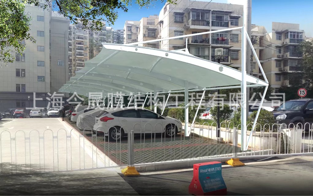 Manufactor Direct selling specialty design install Residential quarters outdoors membrane structure Parking shed Charging post