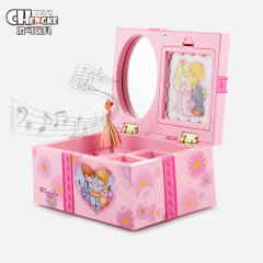 Factory direct selling creative rotating ballet music box with makeup mirror music box jewelry box birthday gift