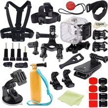 适用于gopro4 session防水壳运动相机套装 小蚁头带胸带浮力棒