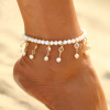 Summer fashionable ankle bracelet from pearl, beach pendant, 2017 trend, wholesale