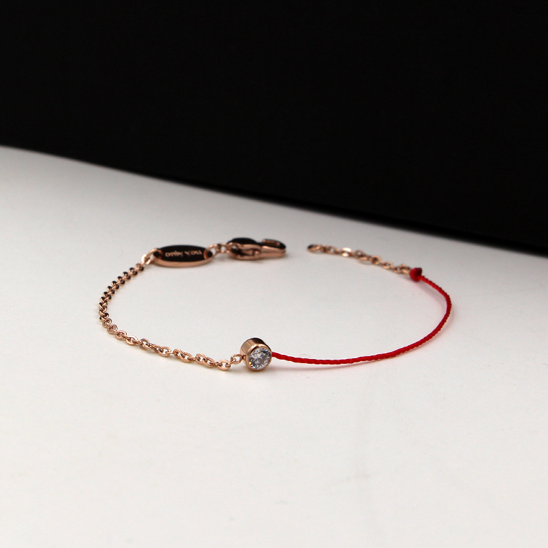 5g Weight Artificial Diamond Inlay Material Bracelets Classification 1 Piece Quantity Daily Occasion rope, Titanium Steel Material Geometric Pattern Women's Gender Plating, Inlay Design Simple Style Style Simple Style Geometric Rope Titanium Steel Plating Inlay Artificial Diamond Women's Bracelets 12