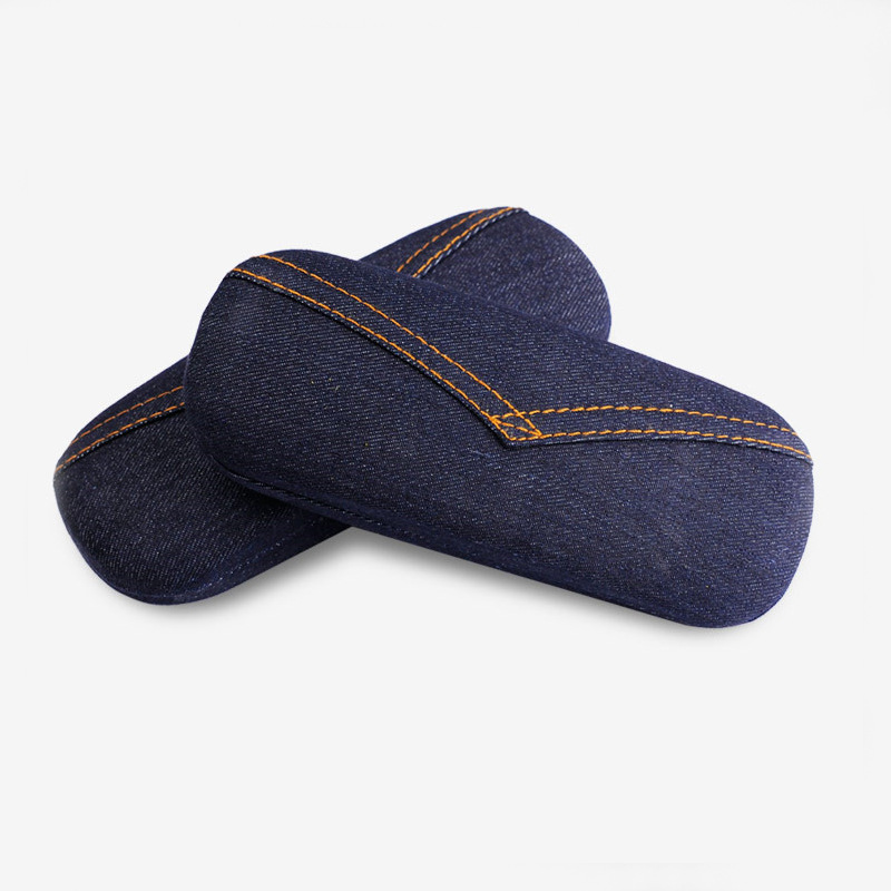 Interior liner gafas caso personalizado al por mayor miopía hembra macho retro marco grande/Denim gafas caso