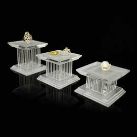 厂家货源亚克力摆件珠宝首饰展示架戒指罗马柱展示架三件套架创意