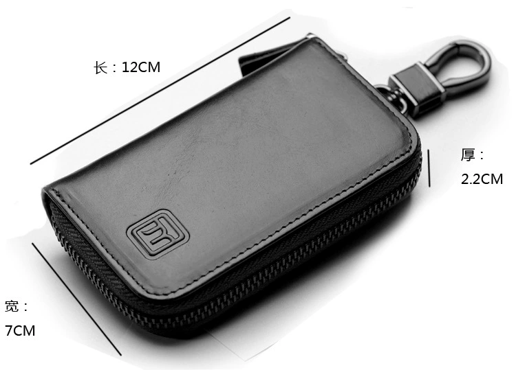 Universal Men Key Bag Eo Treo Da Xe Key Bag Nữ Da Đa năng Tay Ví Dầu Sáp - Trường hợp chính