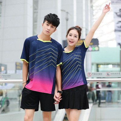 速干透气羽毛球服套装夏男女短袖上衣短裤裙比赛服吸汗定制批发
