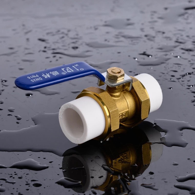 鹏邦 ppr双头活接铜球阀内外丝活接球阀4分32PPR阀门ppr水管配件