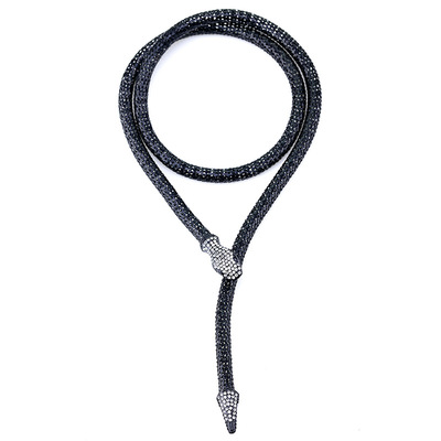 琪曼  热销欧美时尚大牌华丽镶钻长蛇项链 长项链 4色NK-008