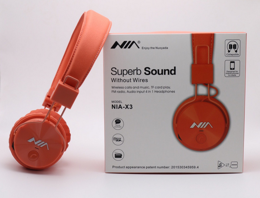 NIA-X3 auriculares estéreo Bluetooth TF tarjeta auriculares de radio APP controlado altavoz HD