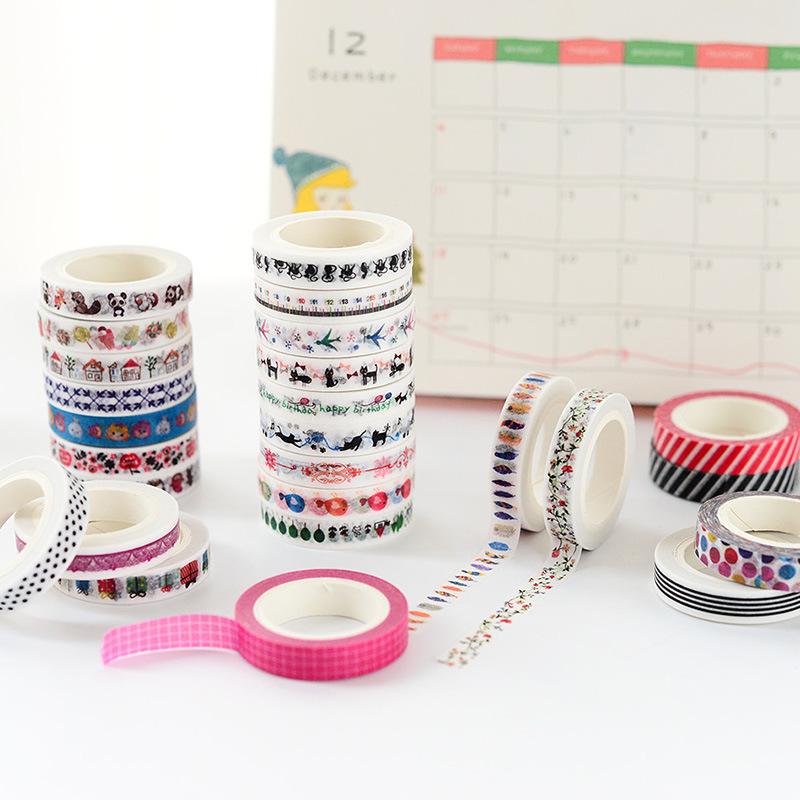 日记本细款分割线彩色和纸胶带手帐边框装饰窄边版可手撕手账贴纸