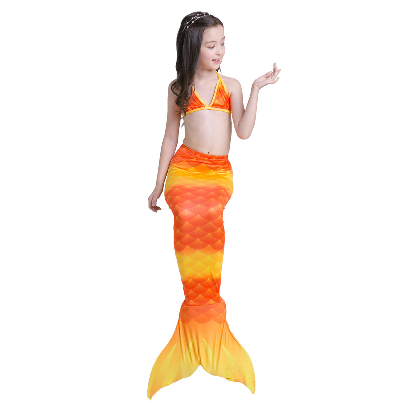 Yy8467-orange-yellow mermaid swimsuit