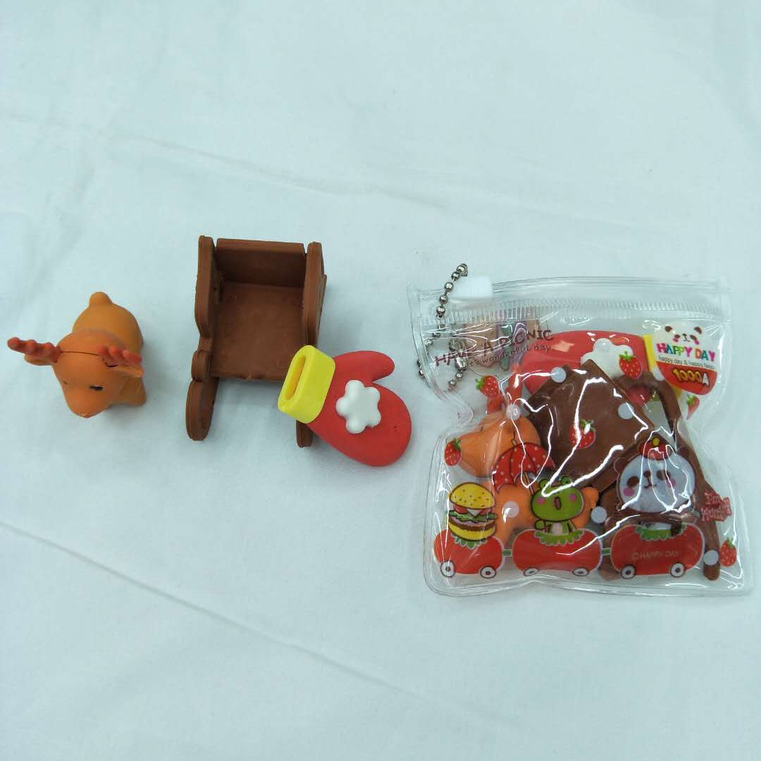 厂家定做小咕咚拉链袋装 圣诞小人帽子靴子造型套装学生奖品批发详情图3