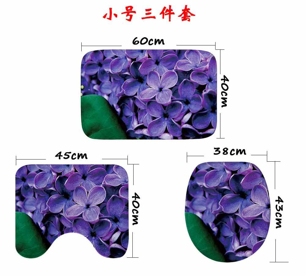浴室三件套_紫色四叶花浴室三件套地垫卫生间防滑擦脚 - 阿里巴巴