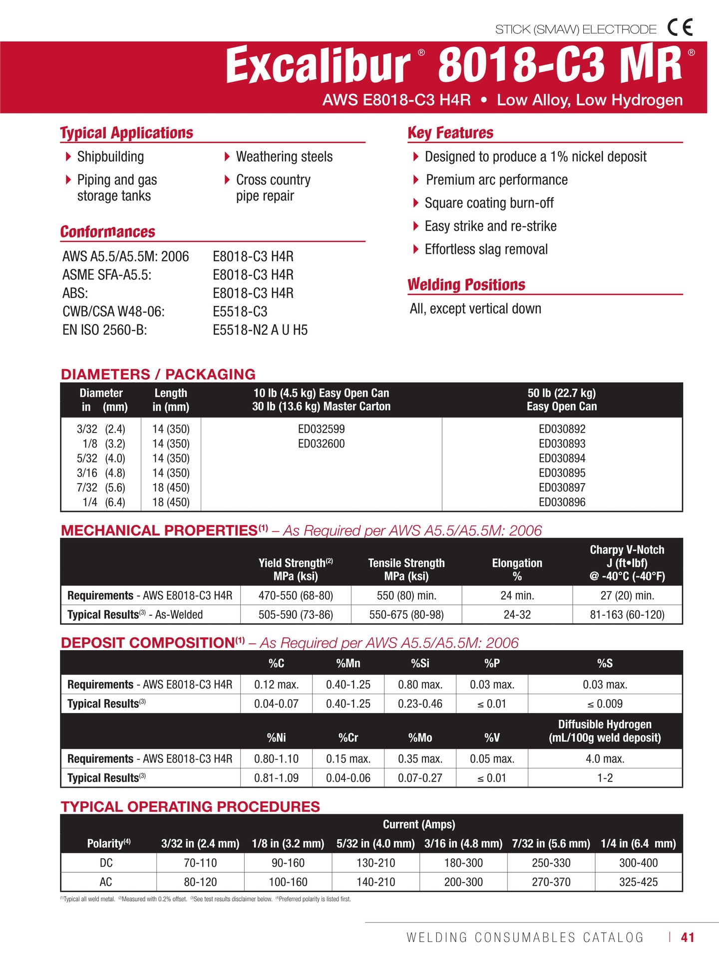 EXCALIBUR E8018C3 MR焊条 E8018C3 H4R低合金高强钢焊条阿里巴巴