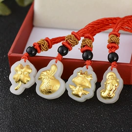 玉器工艺品;金属工艺品;天然珍珠项饰