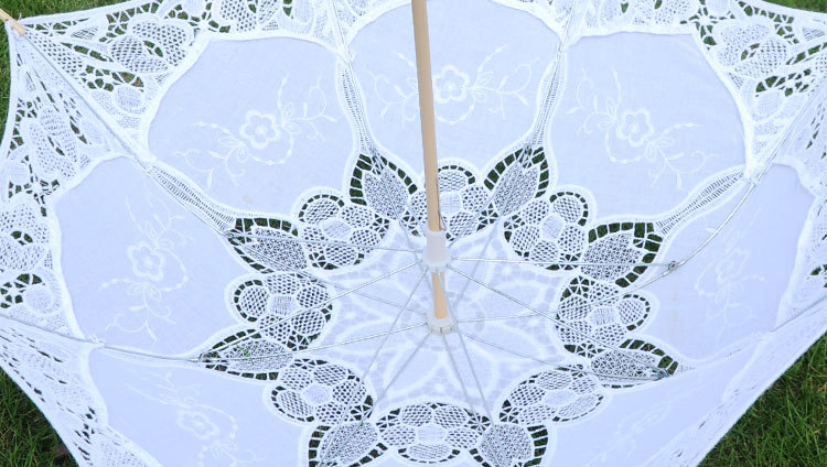 Wedding products are selling well. Wedding supplies: decorative umbrellas, court wedding lace umbrellas, bride lace umbrellas, white bridesmaids, flower girls, and wooden handle umbrellas detail image 8