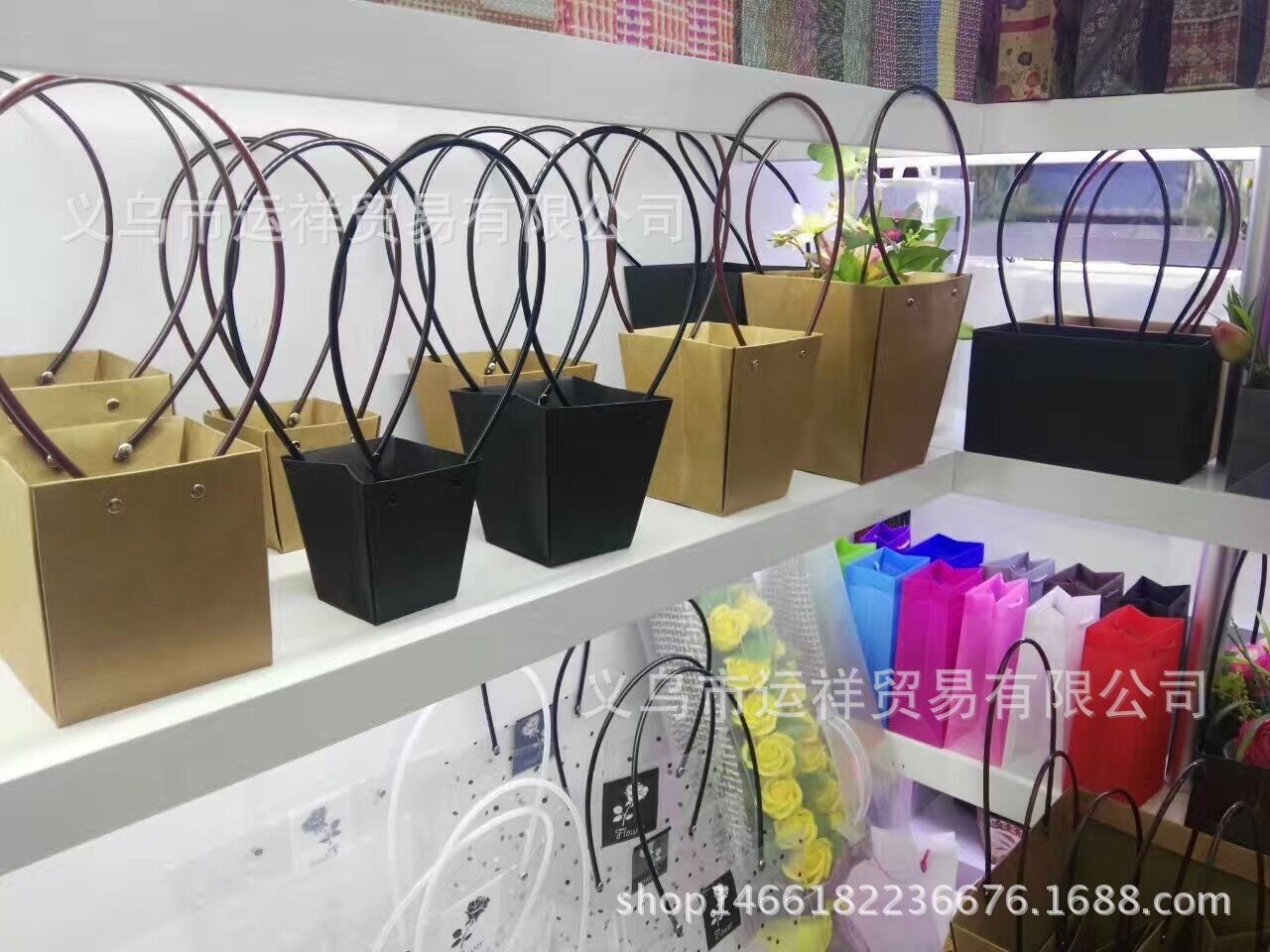 韩国热销鲜花手提袋 源头工厂一手批发插花礼品袋 防水包装袋